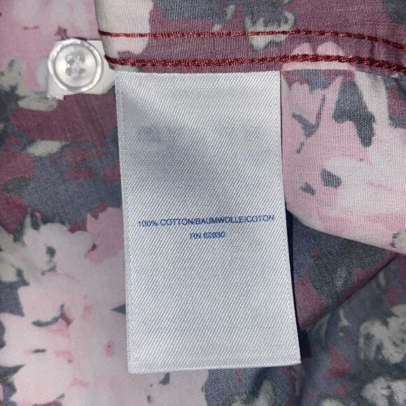 Lands’ End Wm’s Sz 20W Pink Floral Hydrangea Half Button Collared Tunic Blouse - Picture 5 of 6